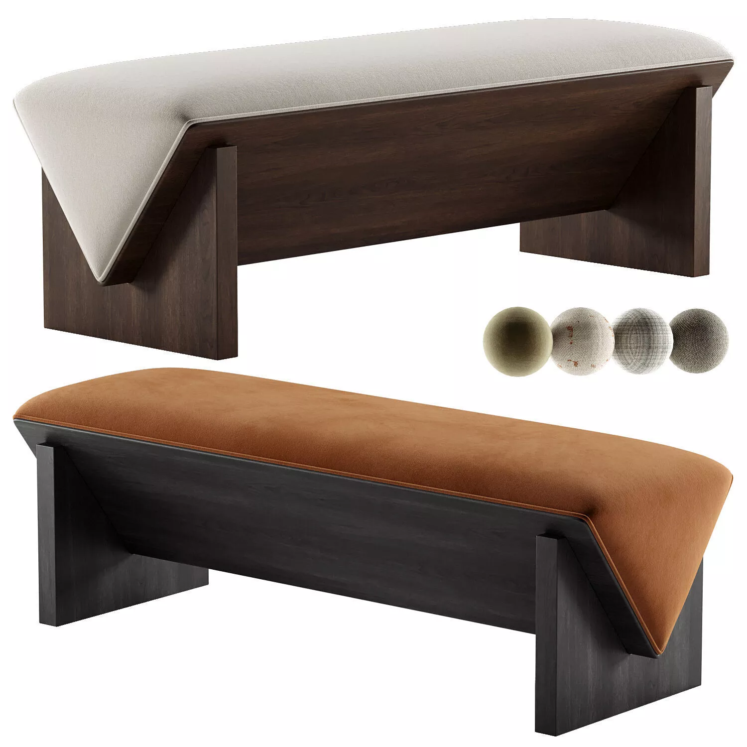 Wedged Bench 3D model