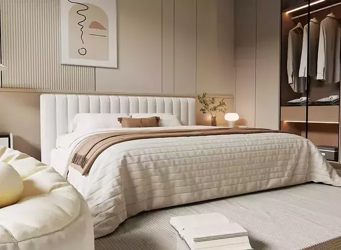 modern bedroom interior022 3D model 6