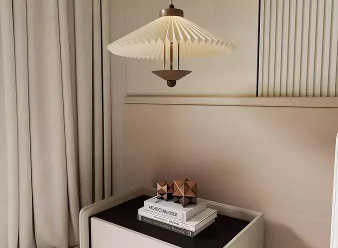 modern bedroom interior022 3D model 7