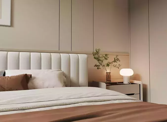 modern bedroom interior022 3D model 3