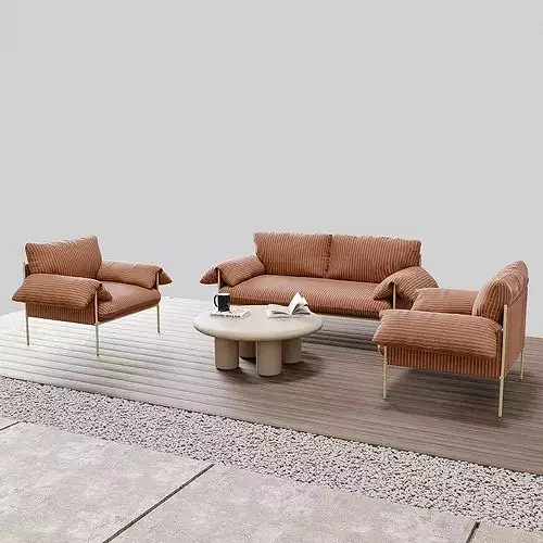 Alva Outdoor Sofa Set 3D model 6