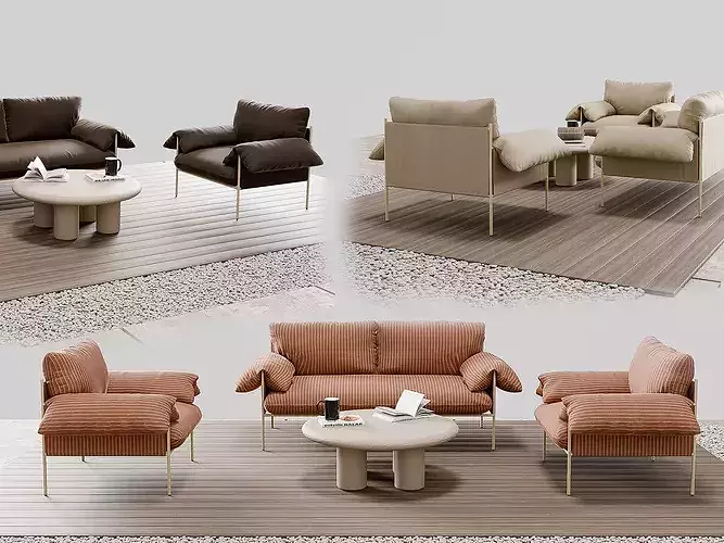 Alva Outdoor Sofa Set 3D model