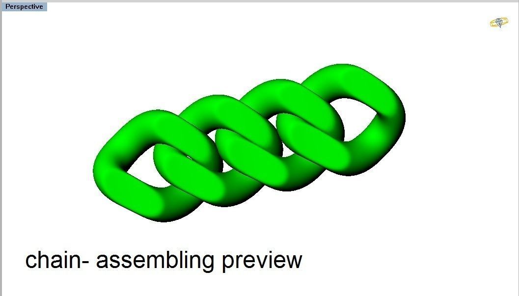 CUBAN chain - part 3D print model_2