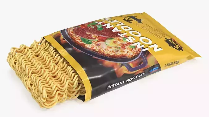 Open Pack with Instant Noodles 3D model
