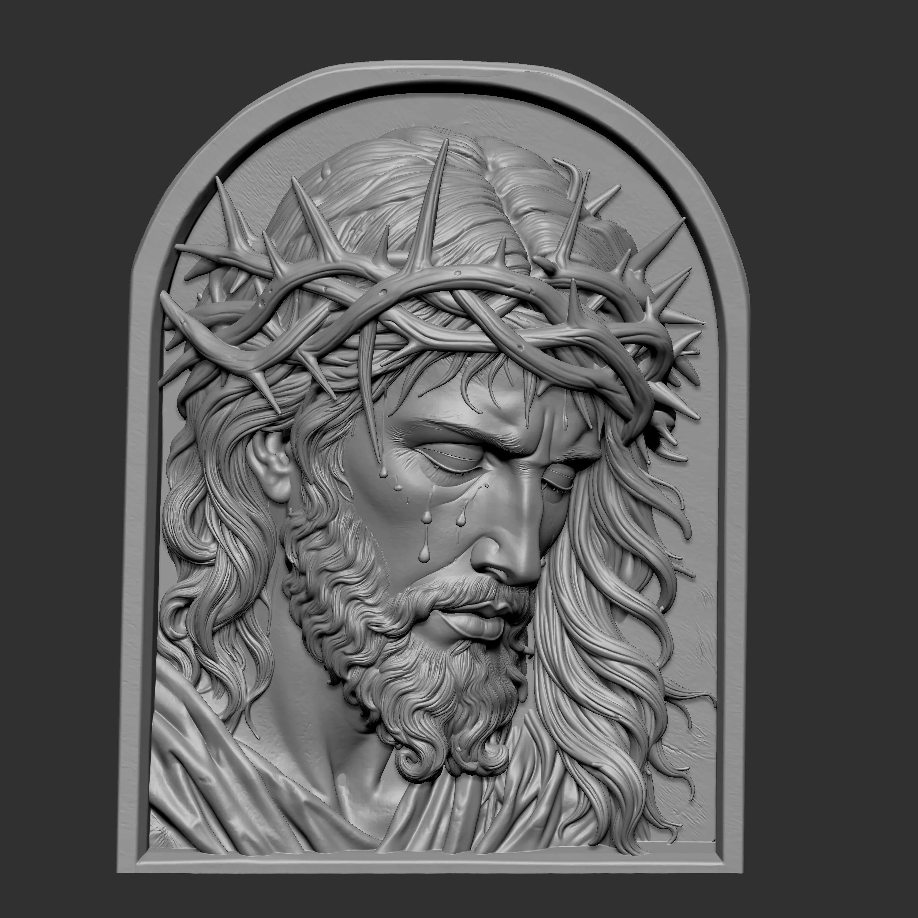 3D digital bas relief model of Jesus Christ 3D print model