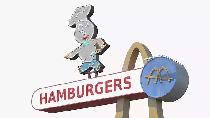 Vintage McDonalds Neon Sign with Arches 3D model