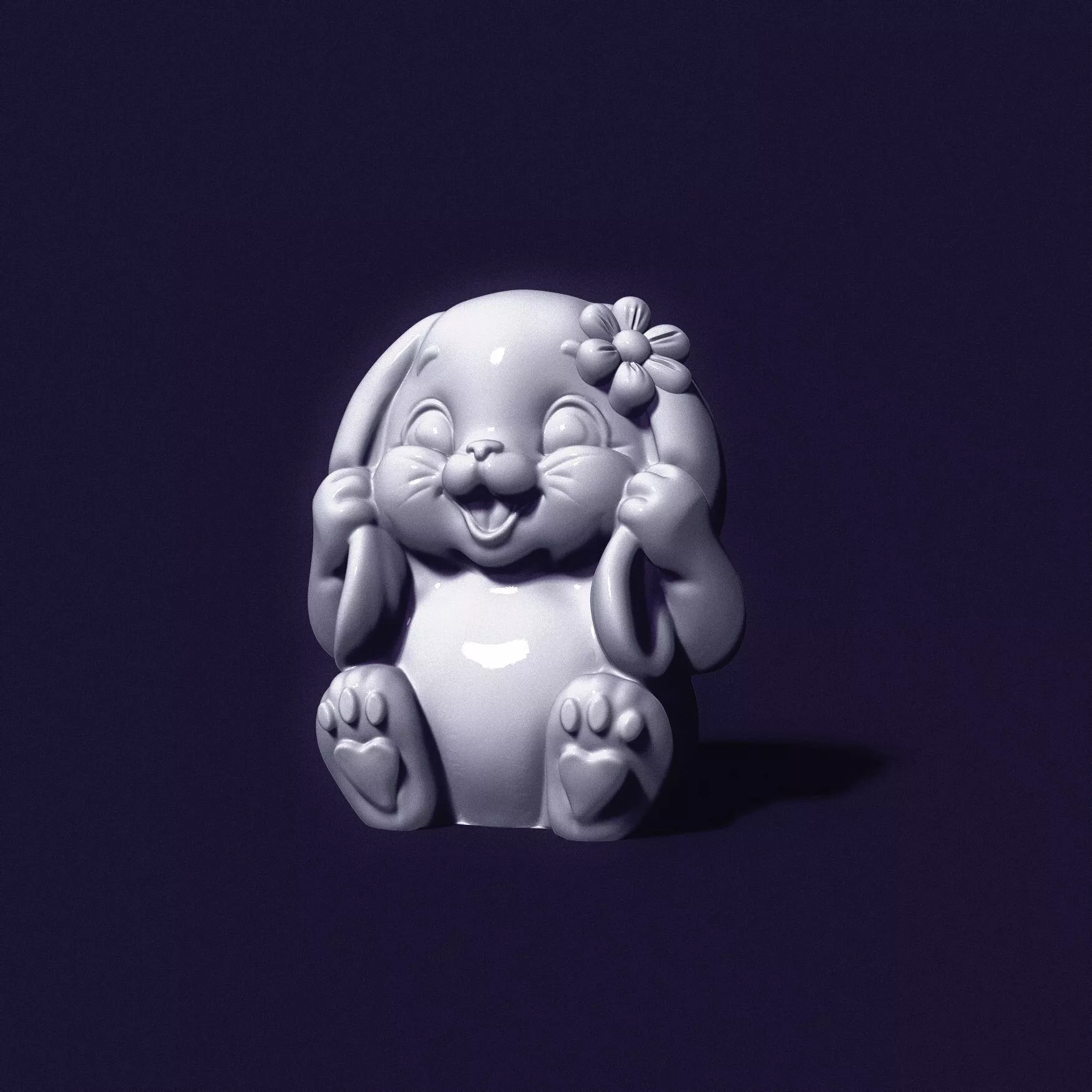 Cute Bunny Figurine Master Model for Casting and Molding Free 3D print model