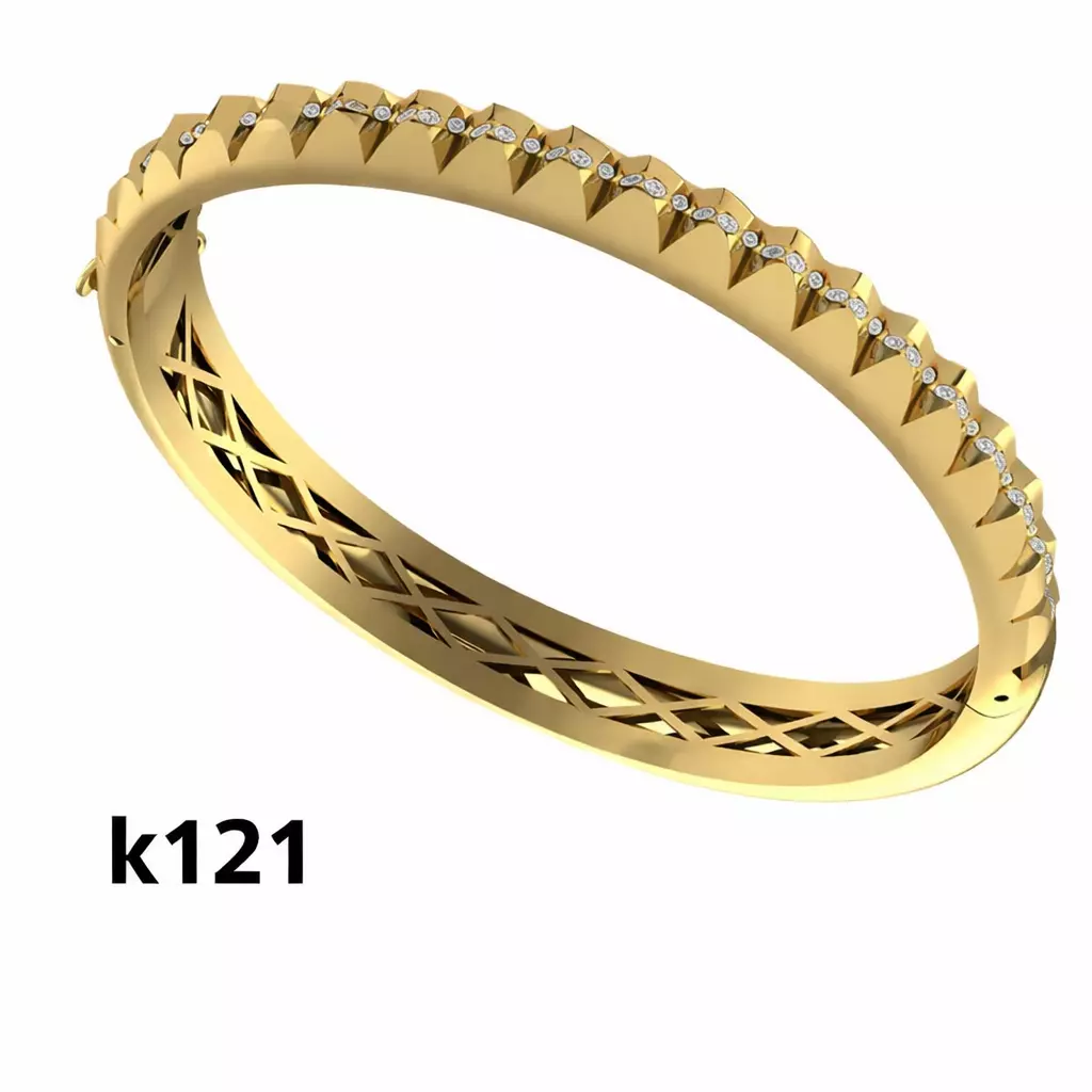 Luxury bangle bracelet 3D print model