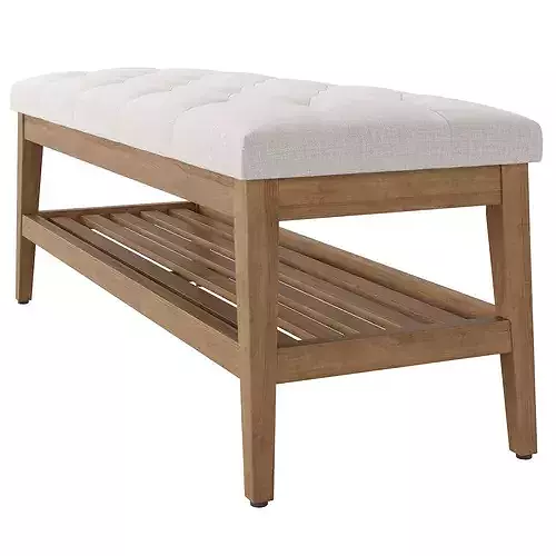 Hahnville Tufted Upholstered Storage Bench 3D model 6