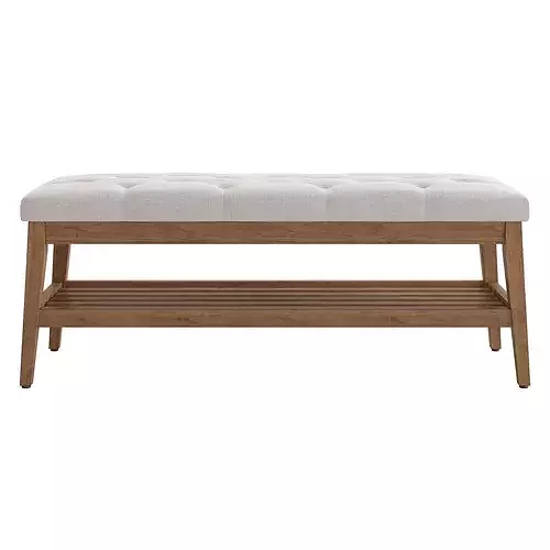Hahnville Tufted Upholstered Storage Bench 3D model 2