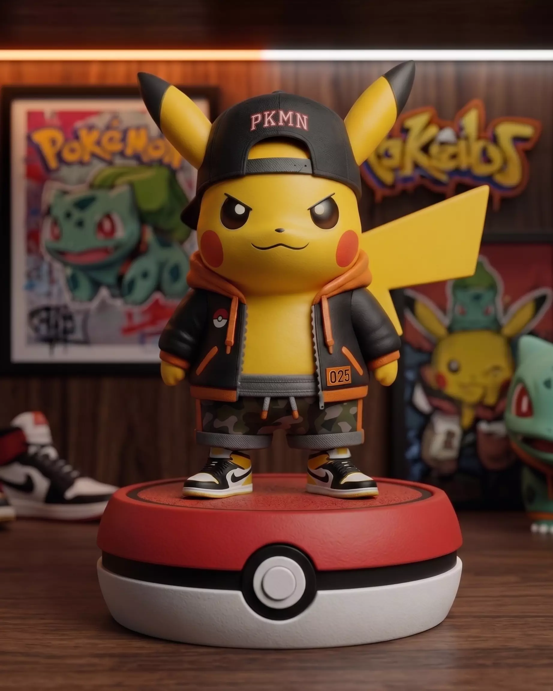 PIKACHU POKEMON URBAN STREET STYLE 3D print model