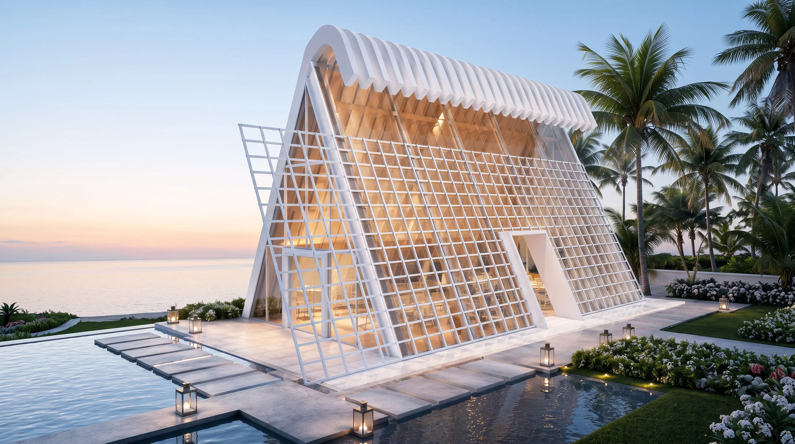 Luxury Modern Wedding Chapel 3D model