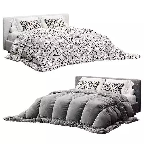 Modern Upholstered Bed 3D model
