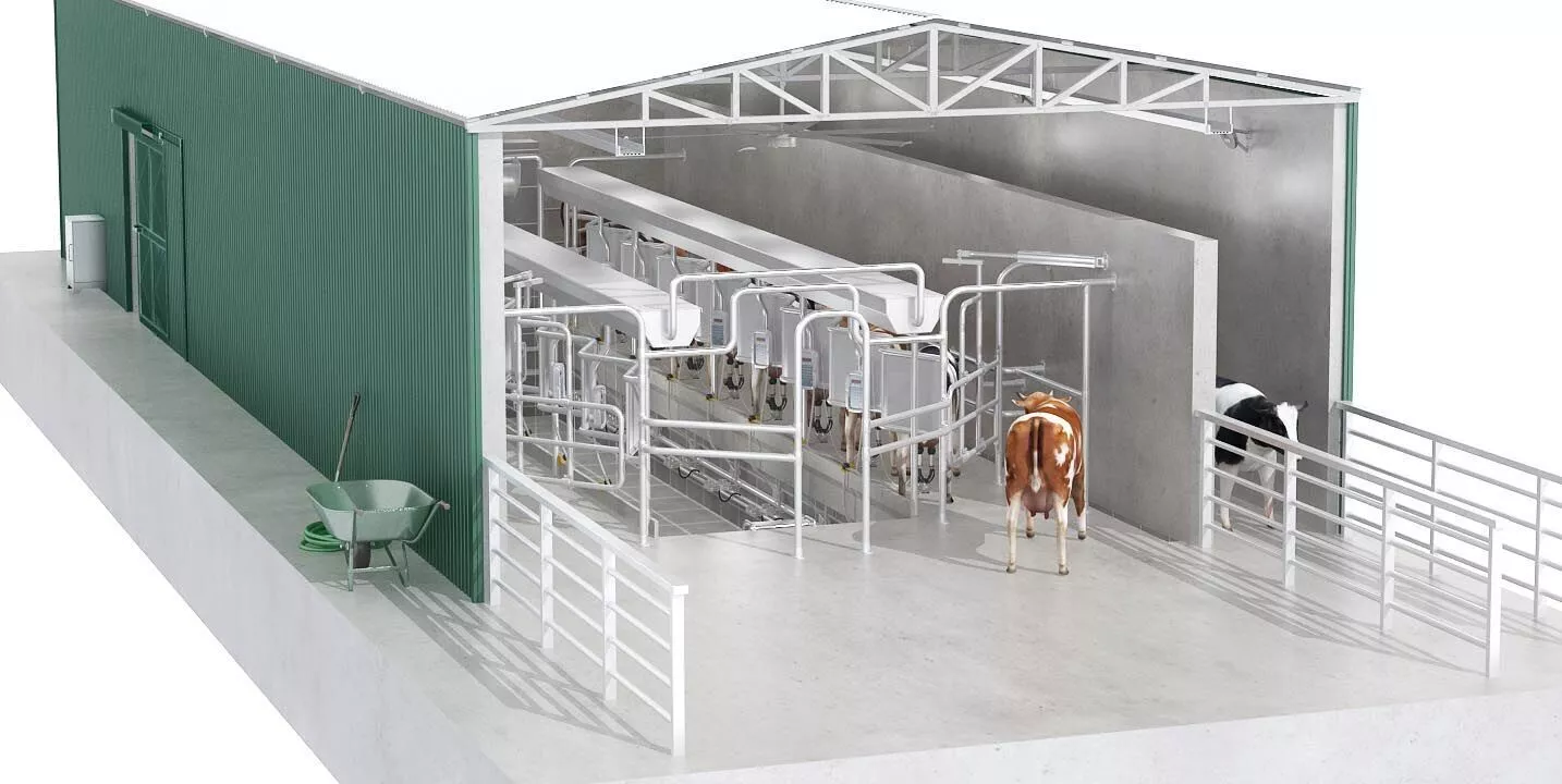 Milking Parlor 2 Green 3D model