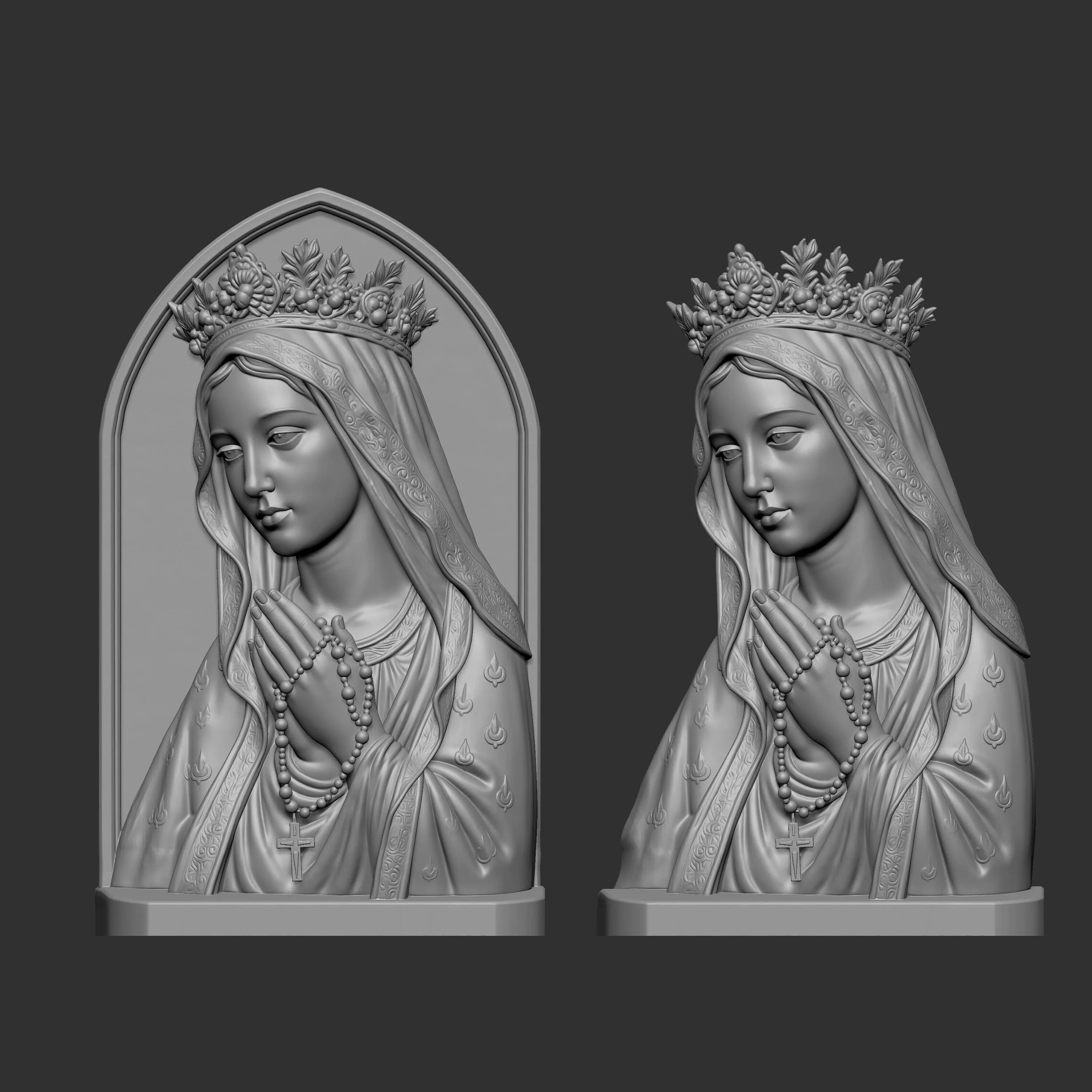 model of an ornate lion medallion 3D print model