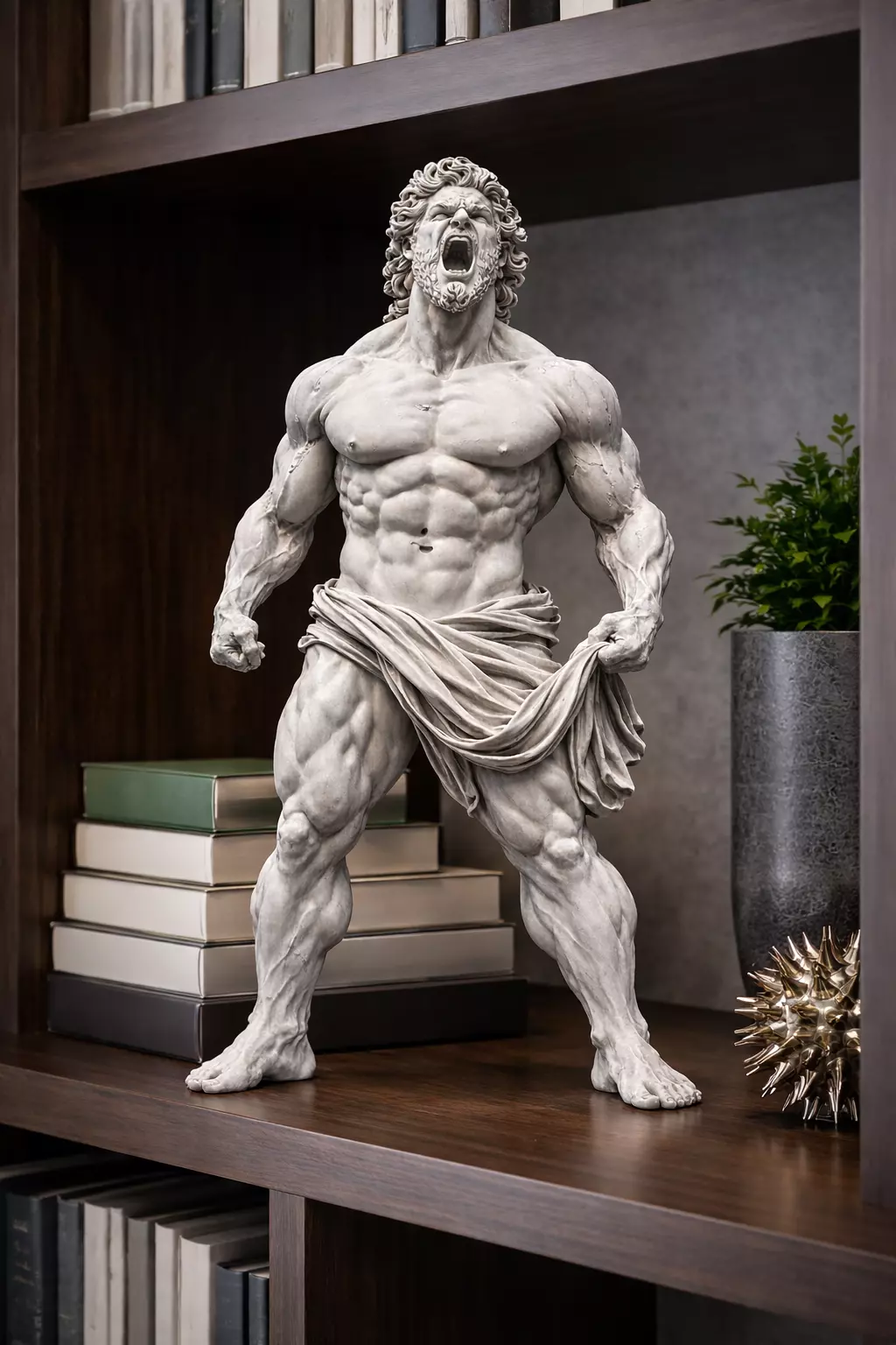 Primal Roar Titan Statue STL Screaming Warrior Sculpture 3D print model
