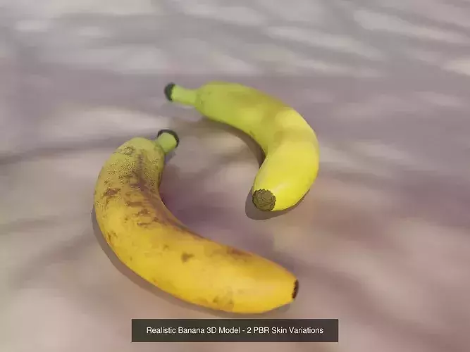 Banana 3D Model Pack - Crate - Bunch - Peeled and Slices 2