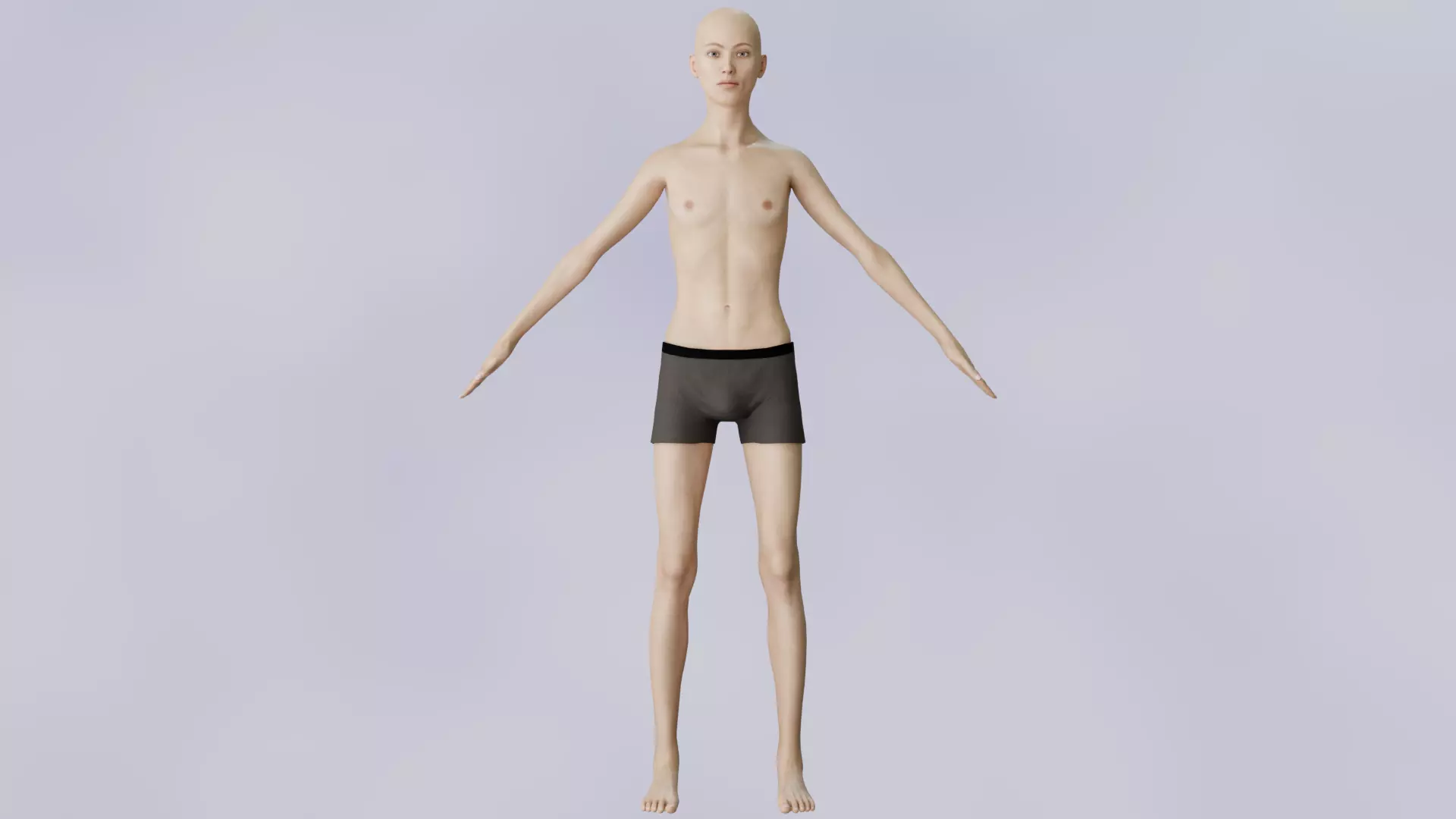 Thin Male Body - Rigged Low-poly 3D model