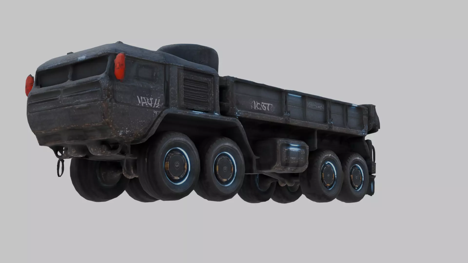 Game Ready 50k Quad Poly Futuristic Heavy Truck 3D Model Low-poly 3D model