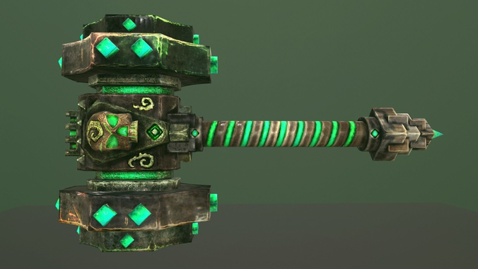 hammer undead Low-poly 3D model