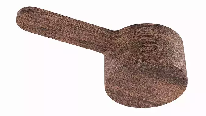 Wooden Measure Scoop with Coffee Beans 3D model 3