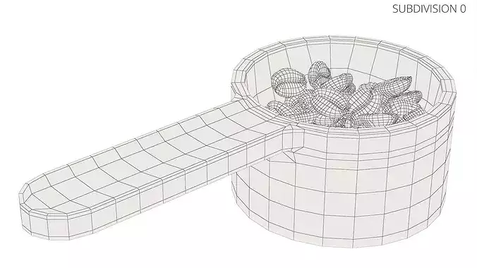 Wooden Measure Scoop with Coffee Beans 3D model 7