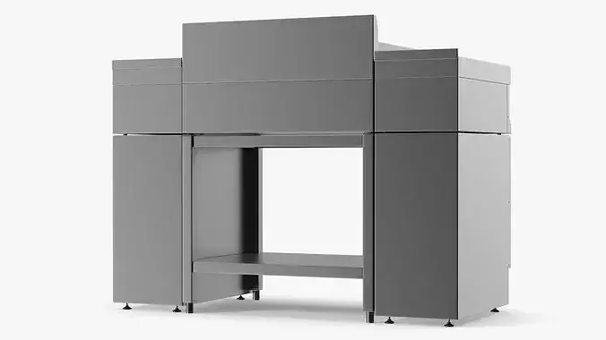 Stainless Steel Flat Grill Countertop Unit 3D model 6