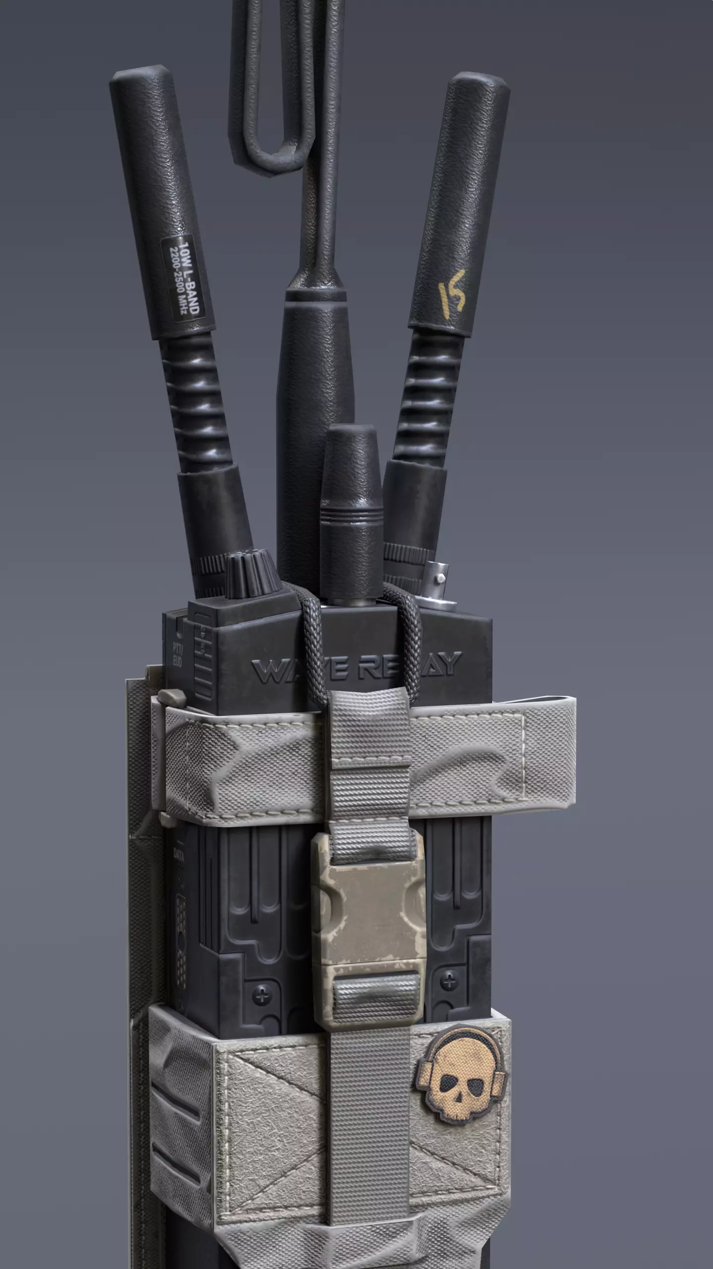 Tactical radio Low-poly 3D model