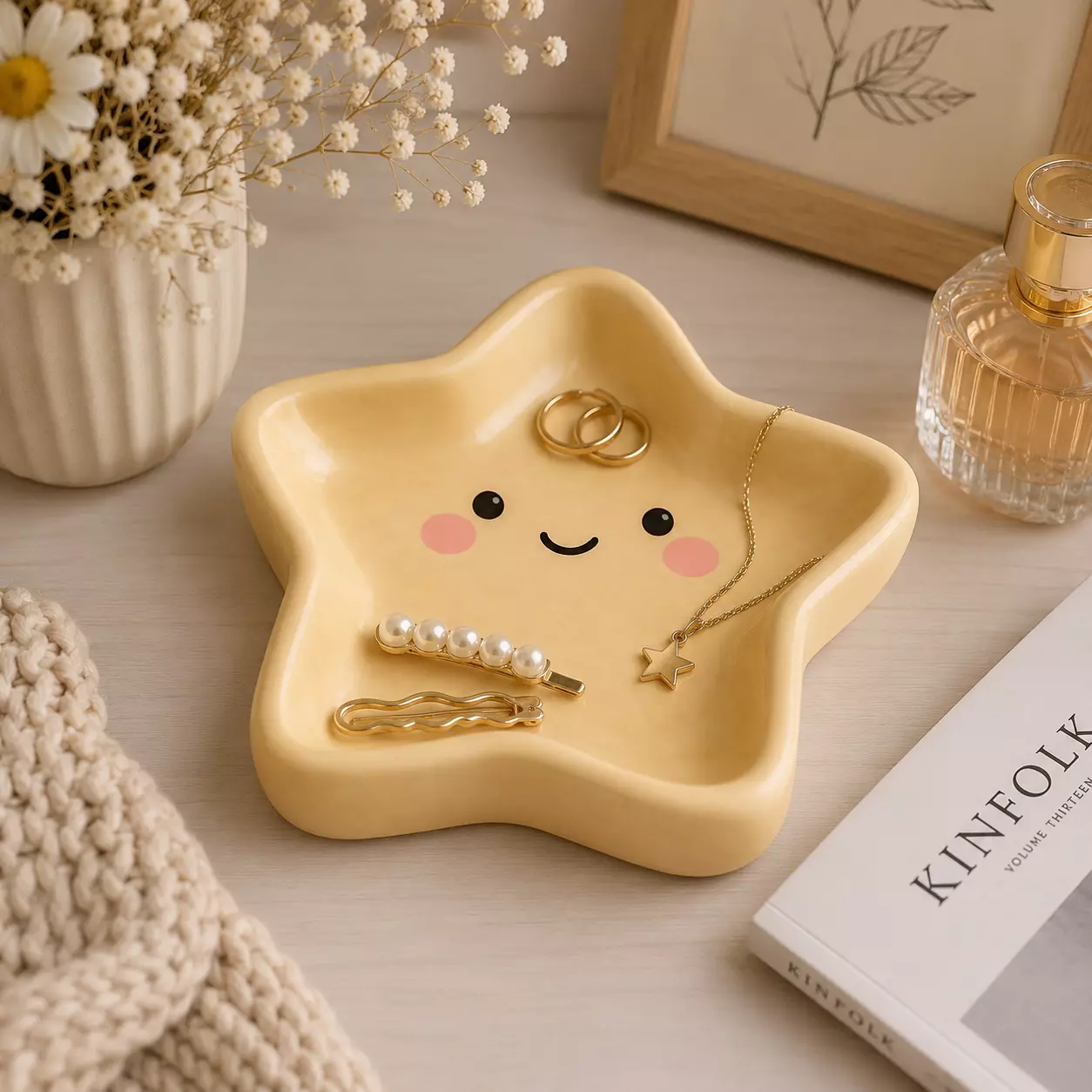 Cute Star Jewelry Dish STL 3D Printable Jewelry Organizer 3D print model
