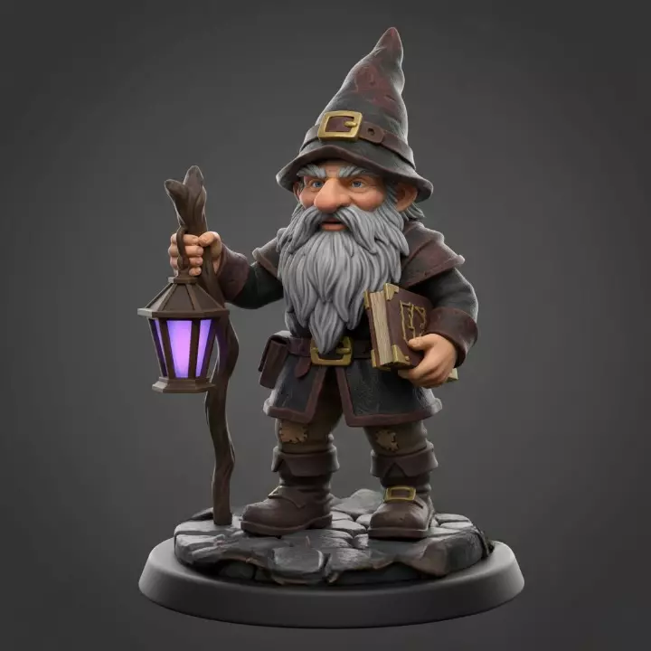 4515 Fairy Tale Gnome Color Full Body Figurine STL DND 3D print model