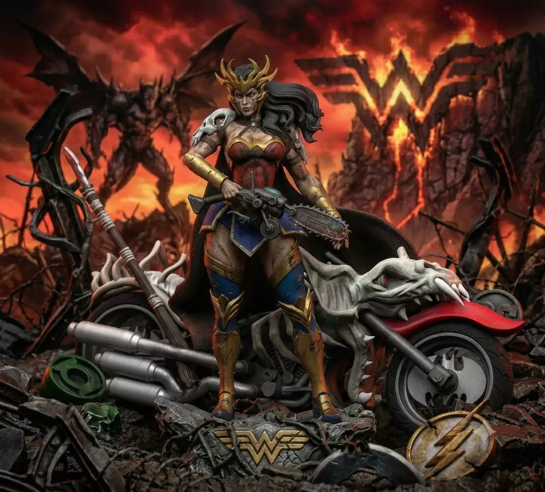 WONDER WOMAN DEATH METAL PREMIUM STL COLLECTIBLE 3D print model
