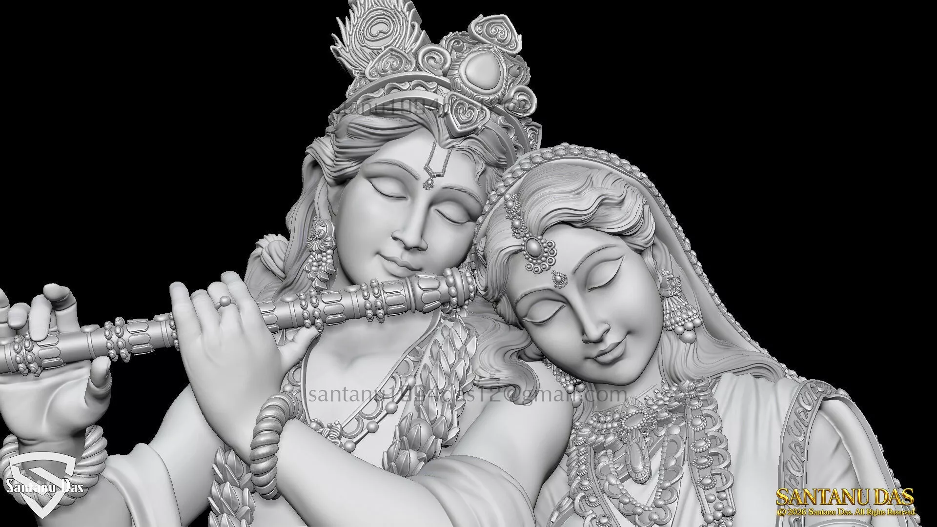 Radha Krishna Sitting 3D print model