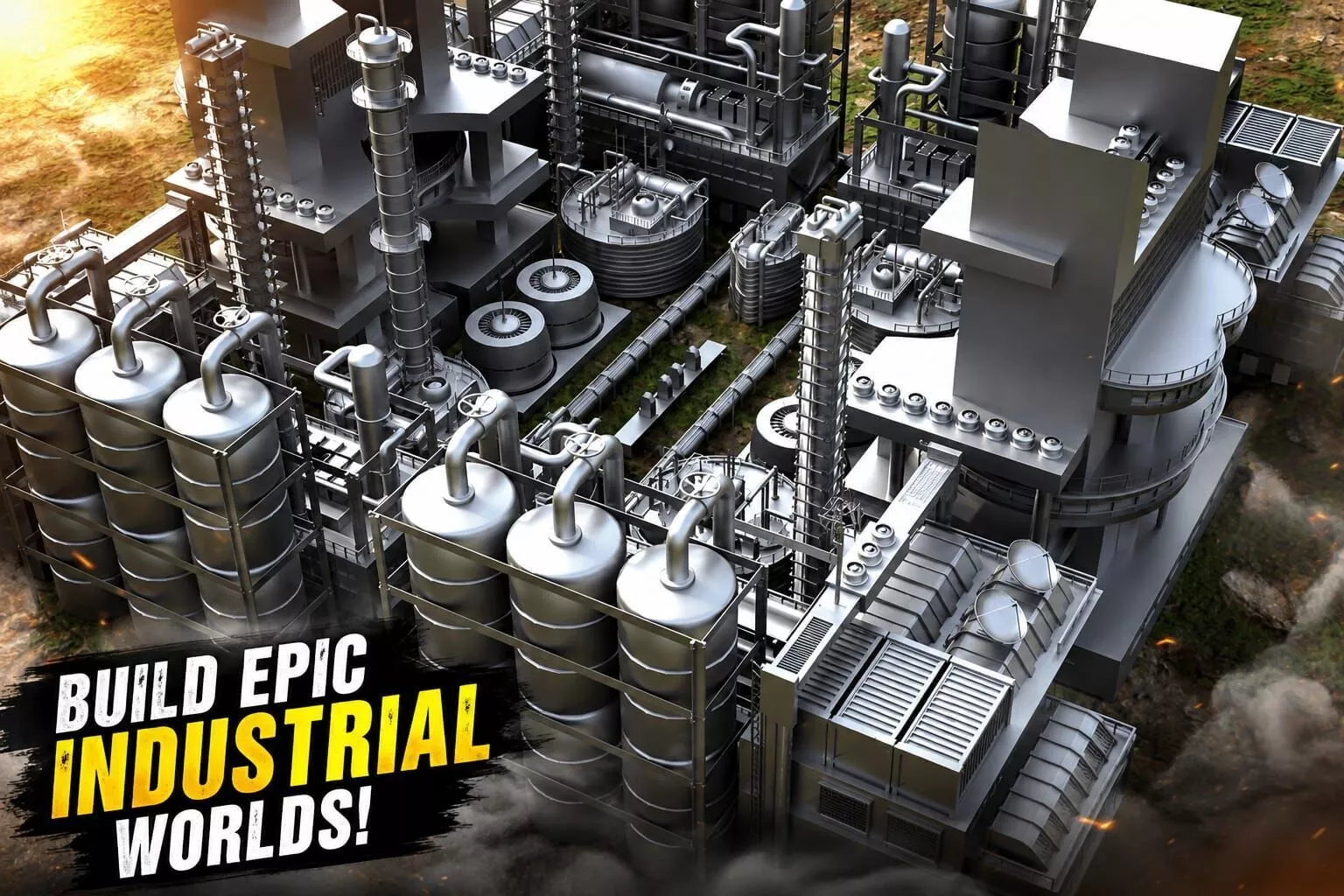Industrial Refinery Processing Plant Kitbash Pack Low-poly 3D model