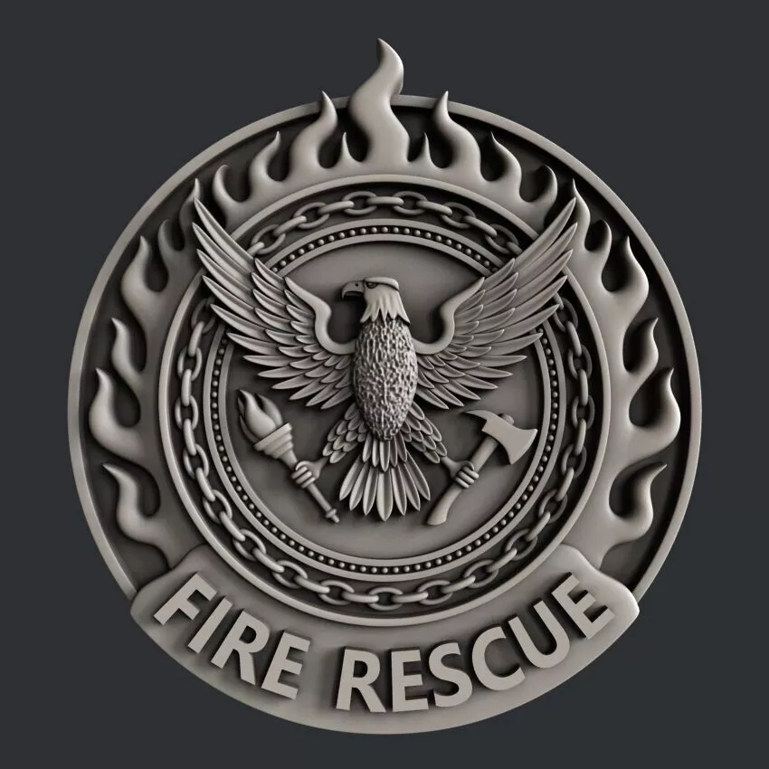 3d STL models for CNC router or 3dprinter Fire Rescue 3D model