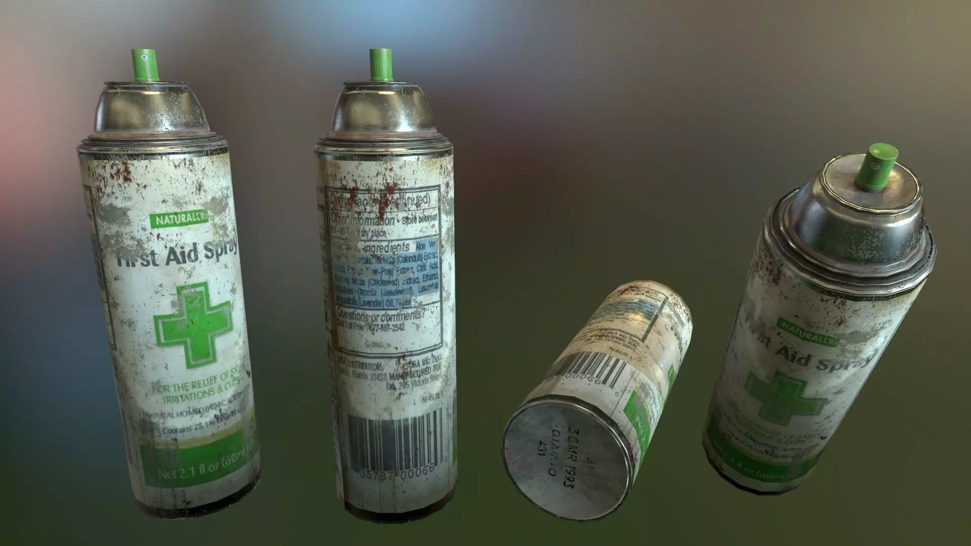 PBR First Aid Spray Low-poly 3D model_0