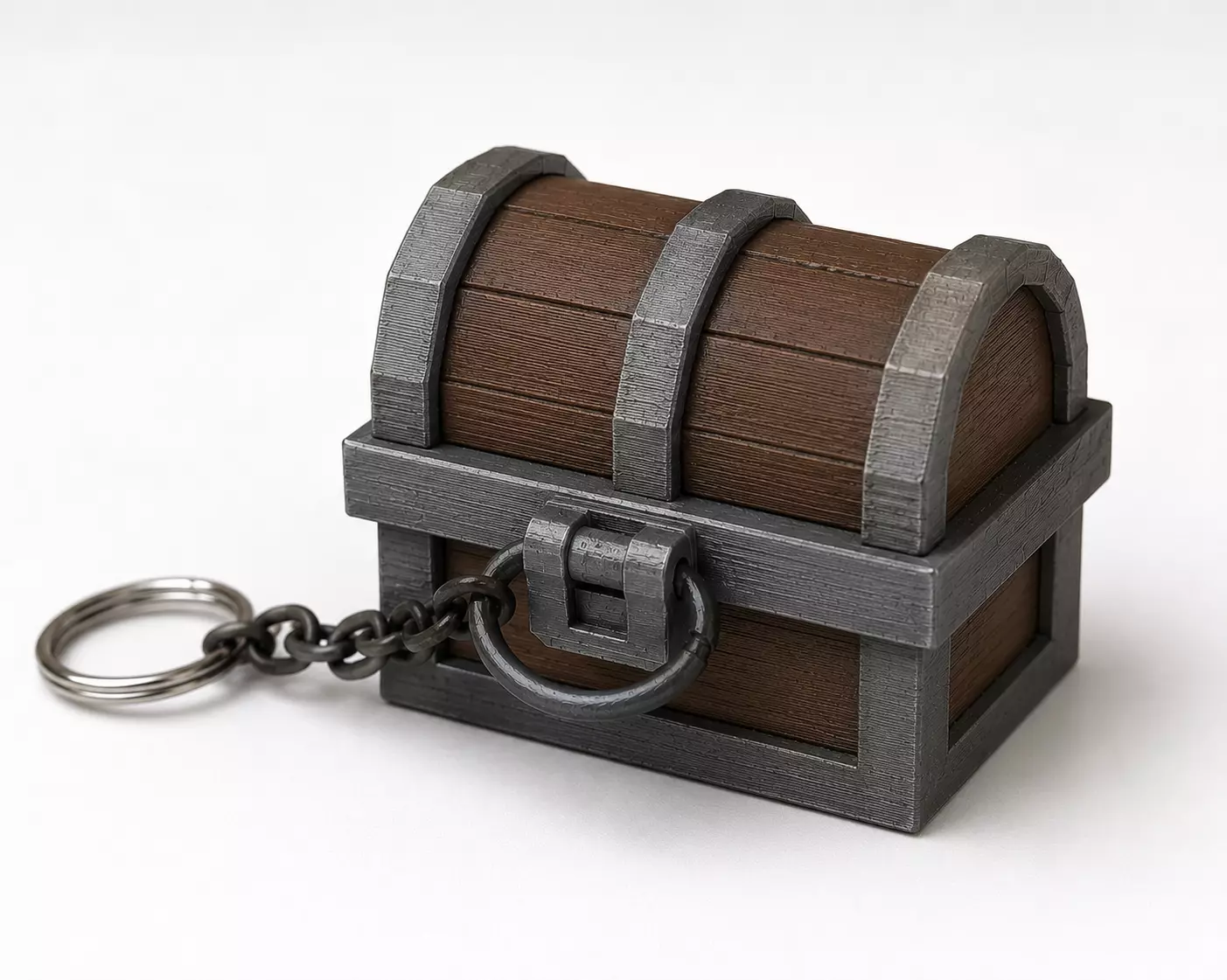 3D Printable Treasure Chest Keychain with Storage Box 3D print model