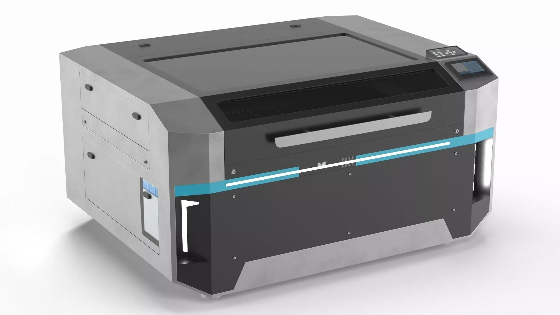 Steel Frame Laser Cutting System Rigged 3D model