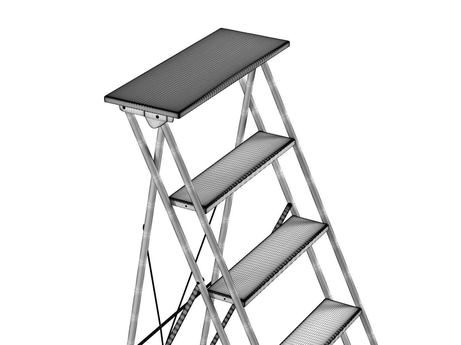 Vintage Step Ladder 3D model_2