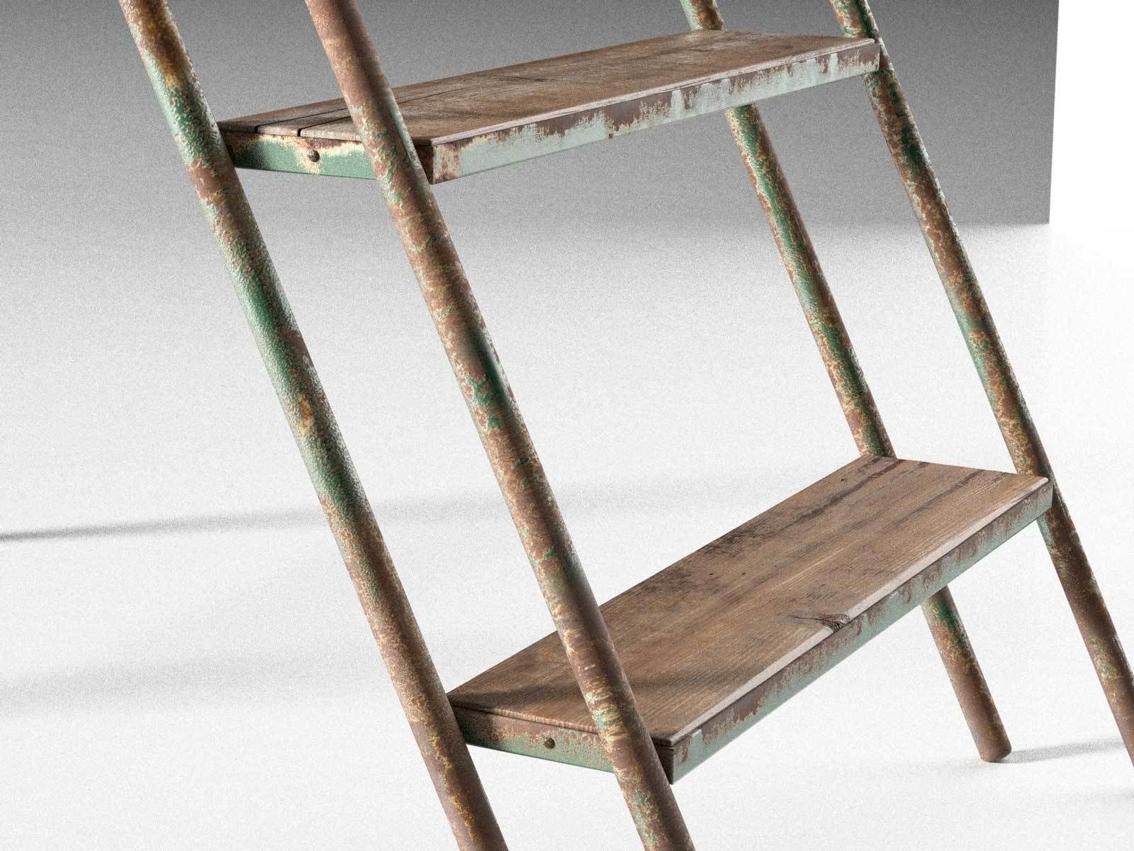 Vintage Step Ladder 3D model_1