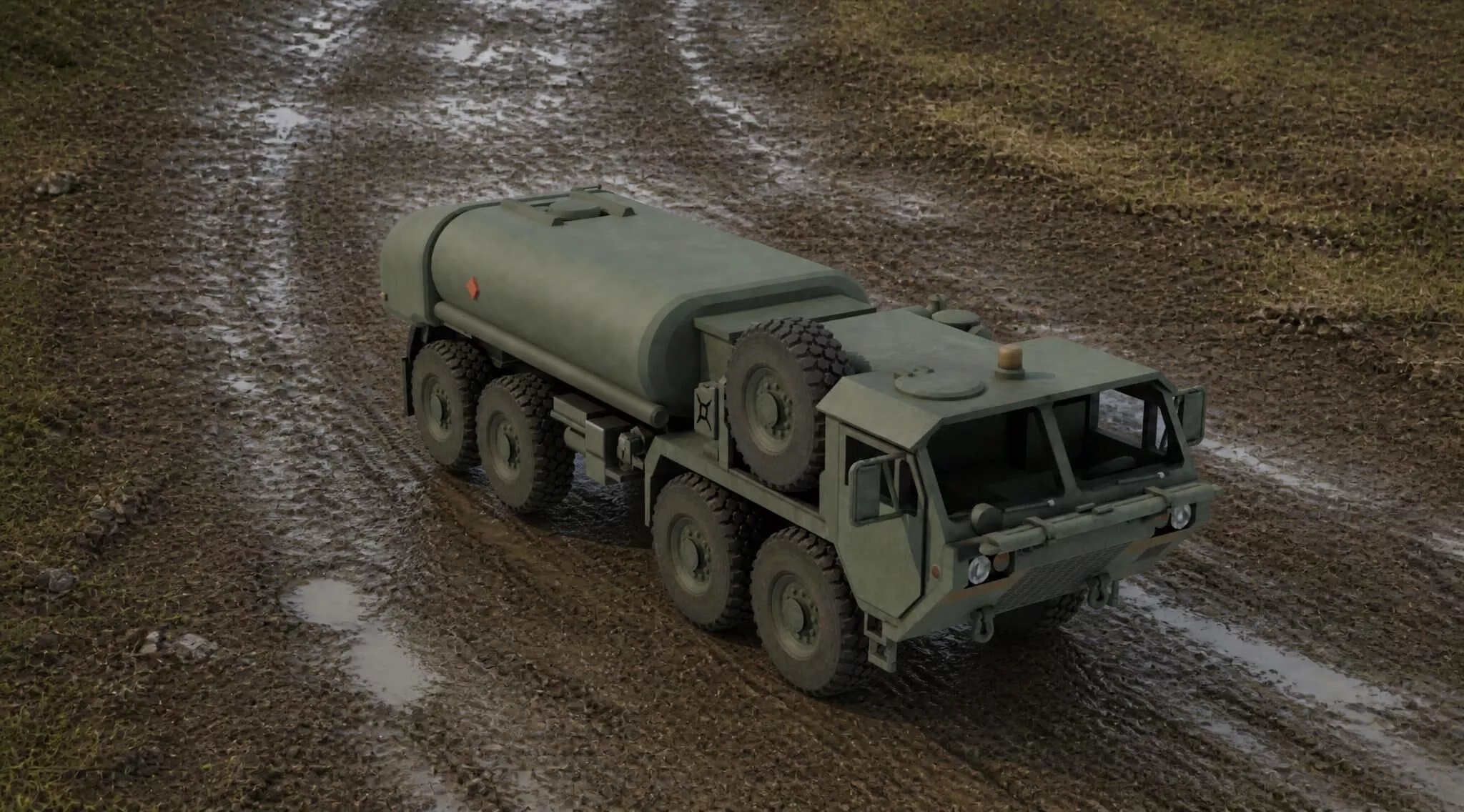 M978A4 HEMTT Military Fuel Tanker Game Ready 3D Model 3D model
