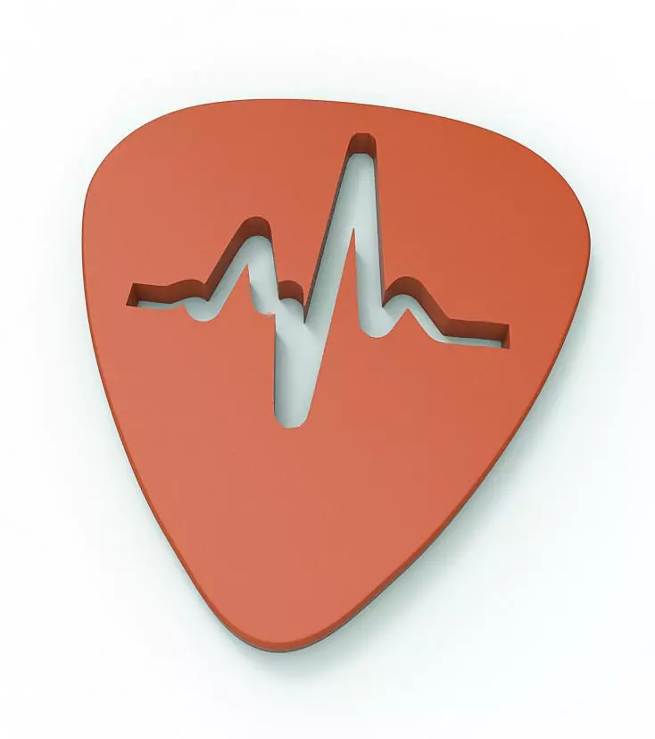 Pulse guitar pick Free 3D print model