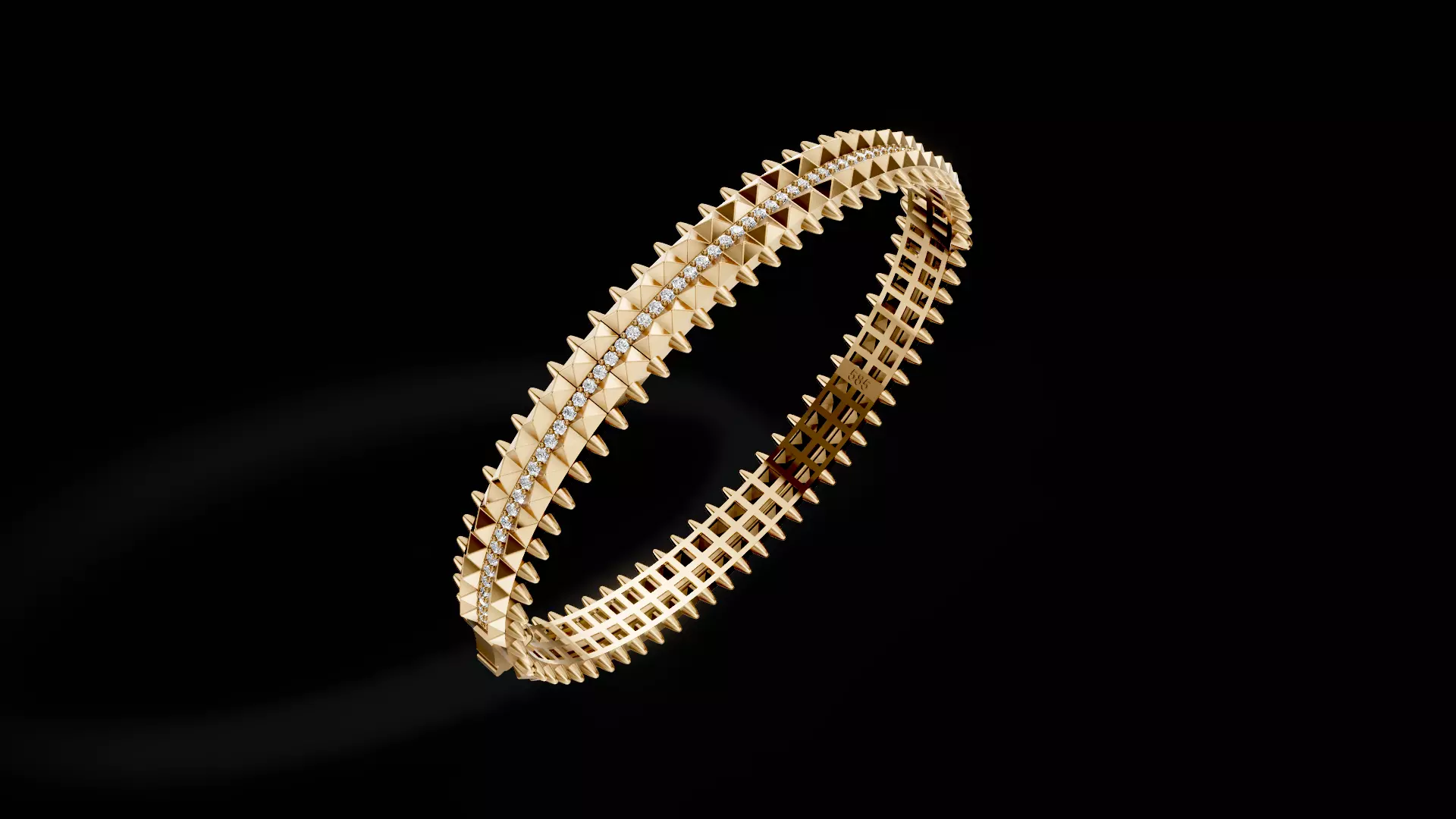 Pyramid Spike Bangle - Luxury Collection 012 3D print model