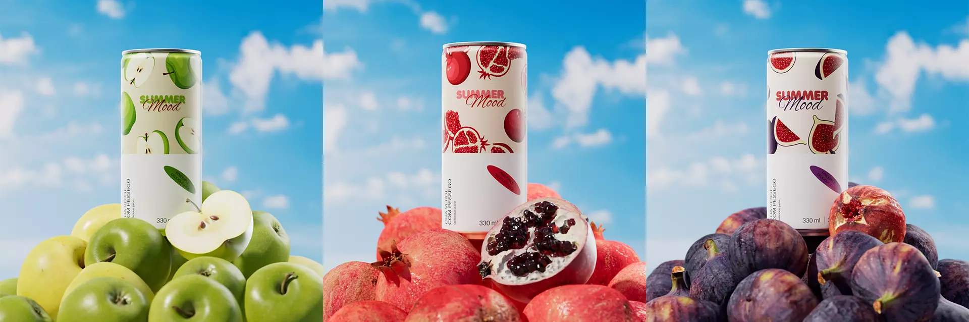 Summer Fruit Juice Can Series Product C4D Octane Render 3D model