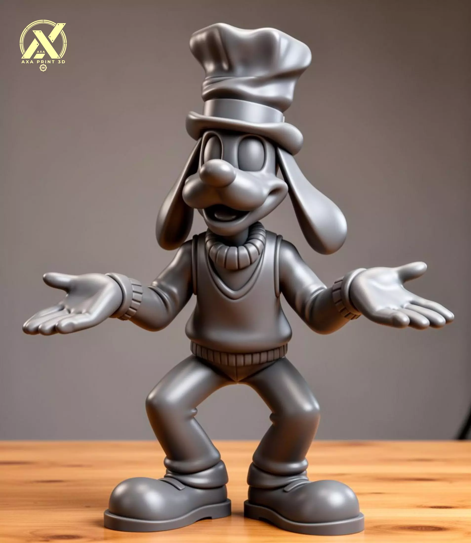 Goofy Stylized 3D Model - Classic Shrug Pose for 3D Printing 3D print model