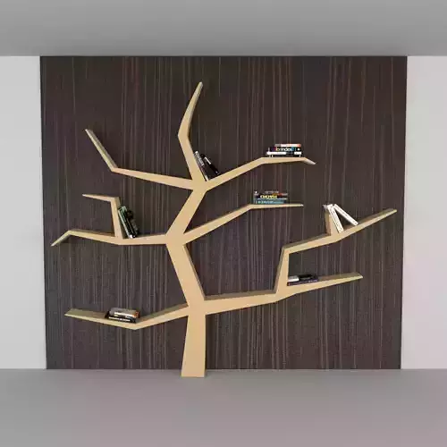 Modern Book Shelf Low-poly 3D model