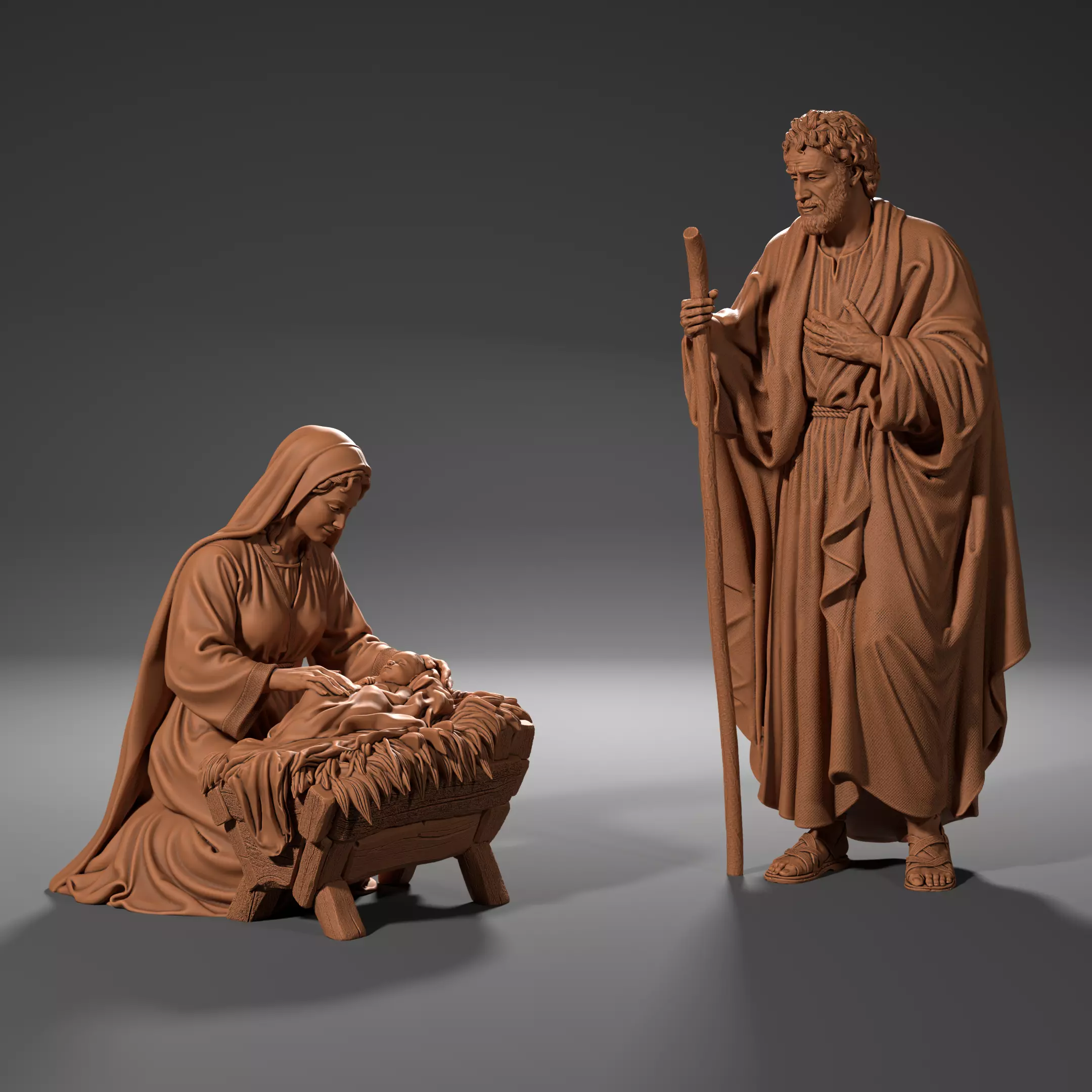 Realistic Nativity Scene presepio 3D print model