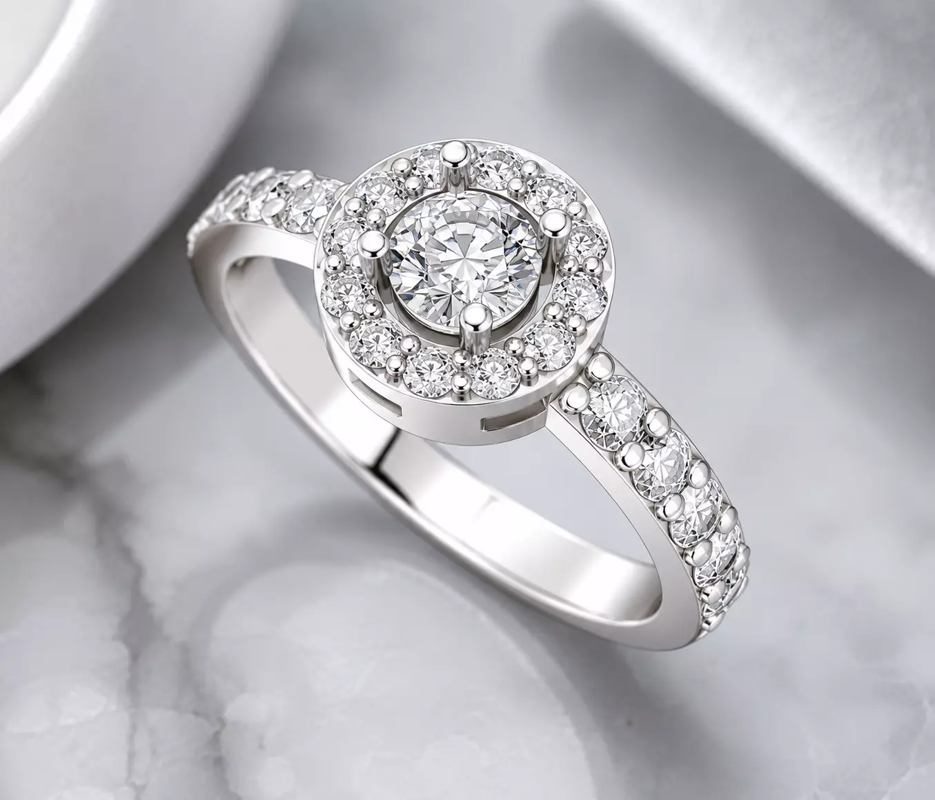 SOLITARIE RING WITH STONES 3D print model