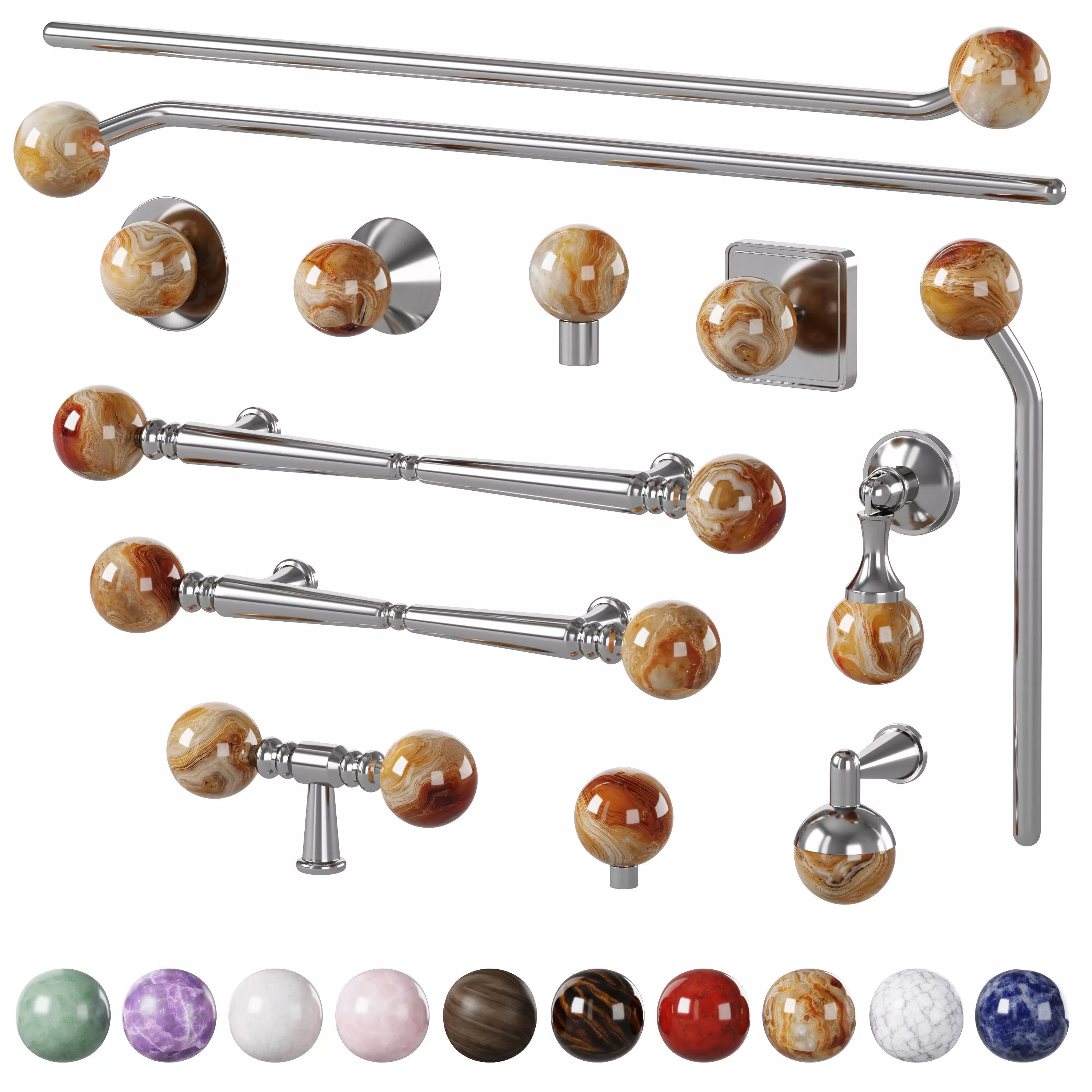 Handles for cabinets and hooks for clothes Rainbow by Etsy 3D model