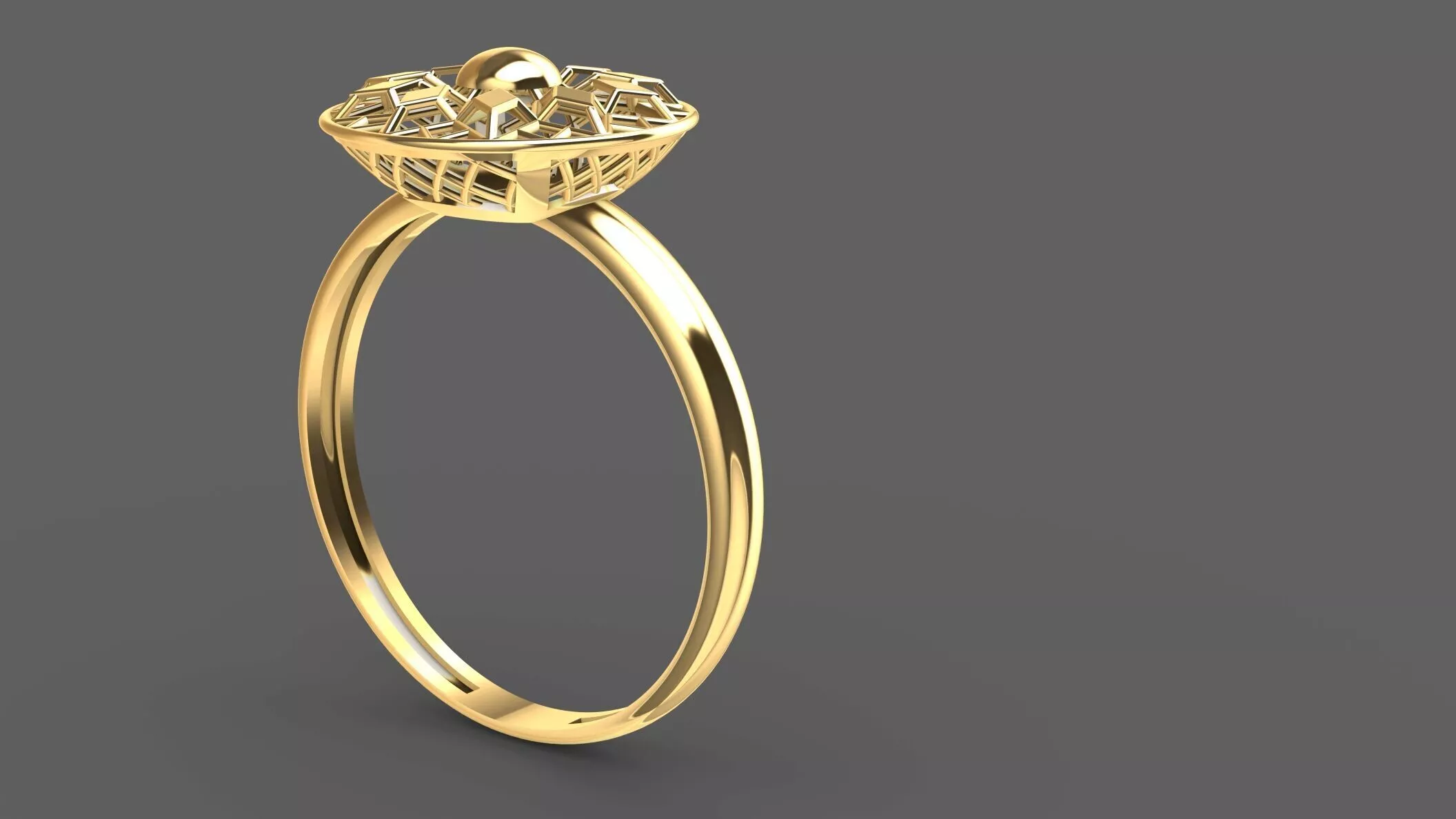 Mandala Geometric Flower Ring 3D print model
