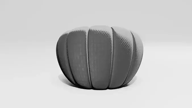 Round Bubble Armchair Channel Tufted Fabric Lounge Pumpkin Chair Low-poly 3D model 7